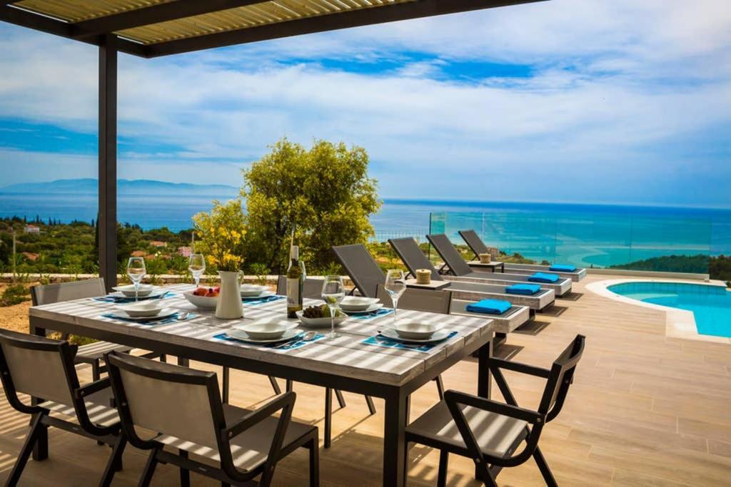 New Villa Blue With Private Pool At Trapezaki Livathos  Exteriör bild
